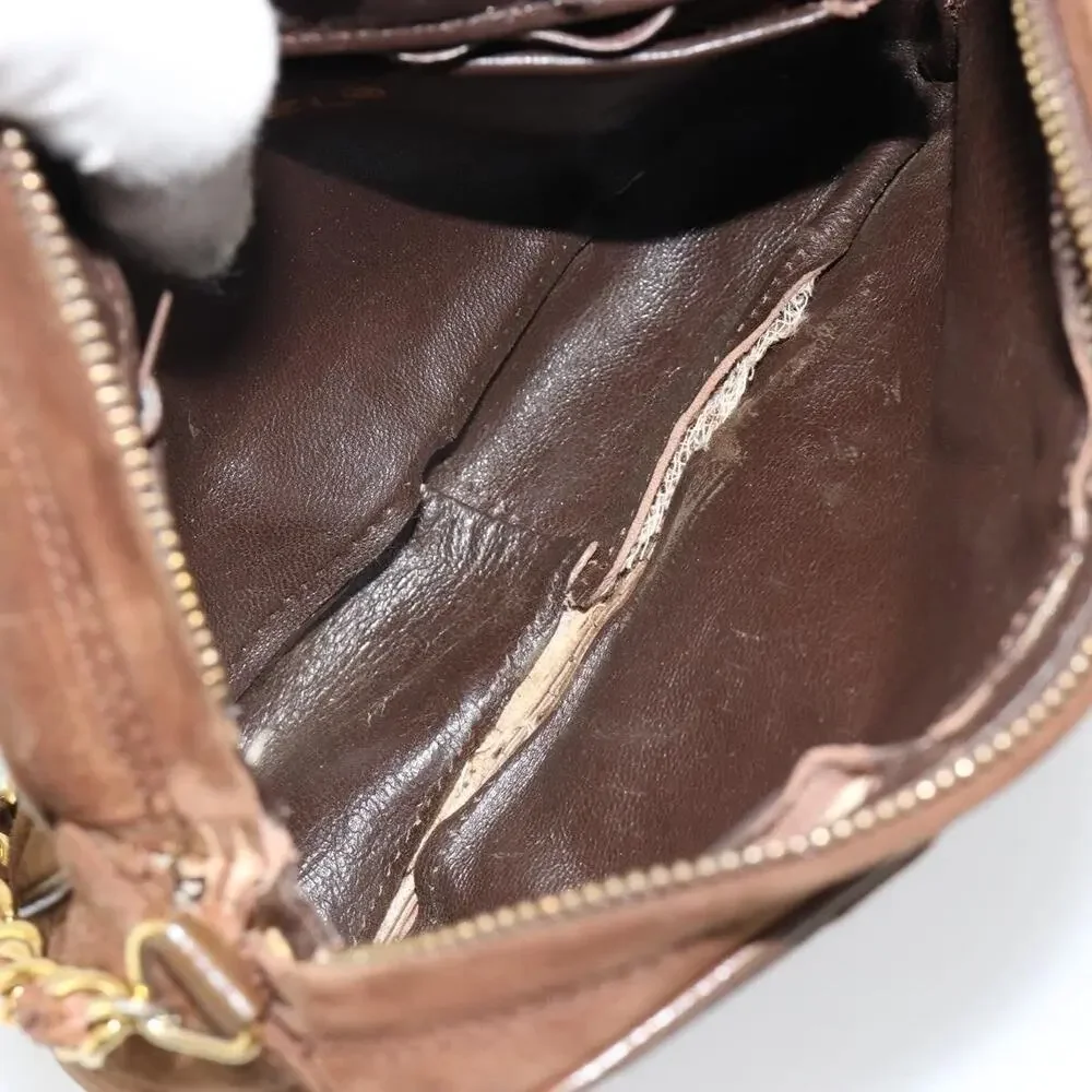 Chanel Matelasse Chain Shoulder Bag Brown
